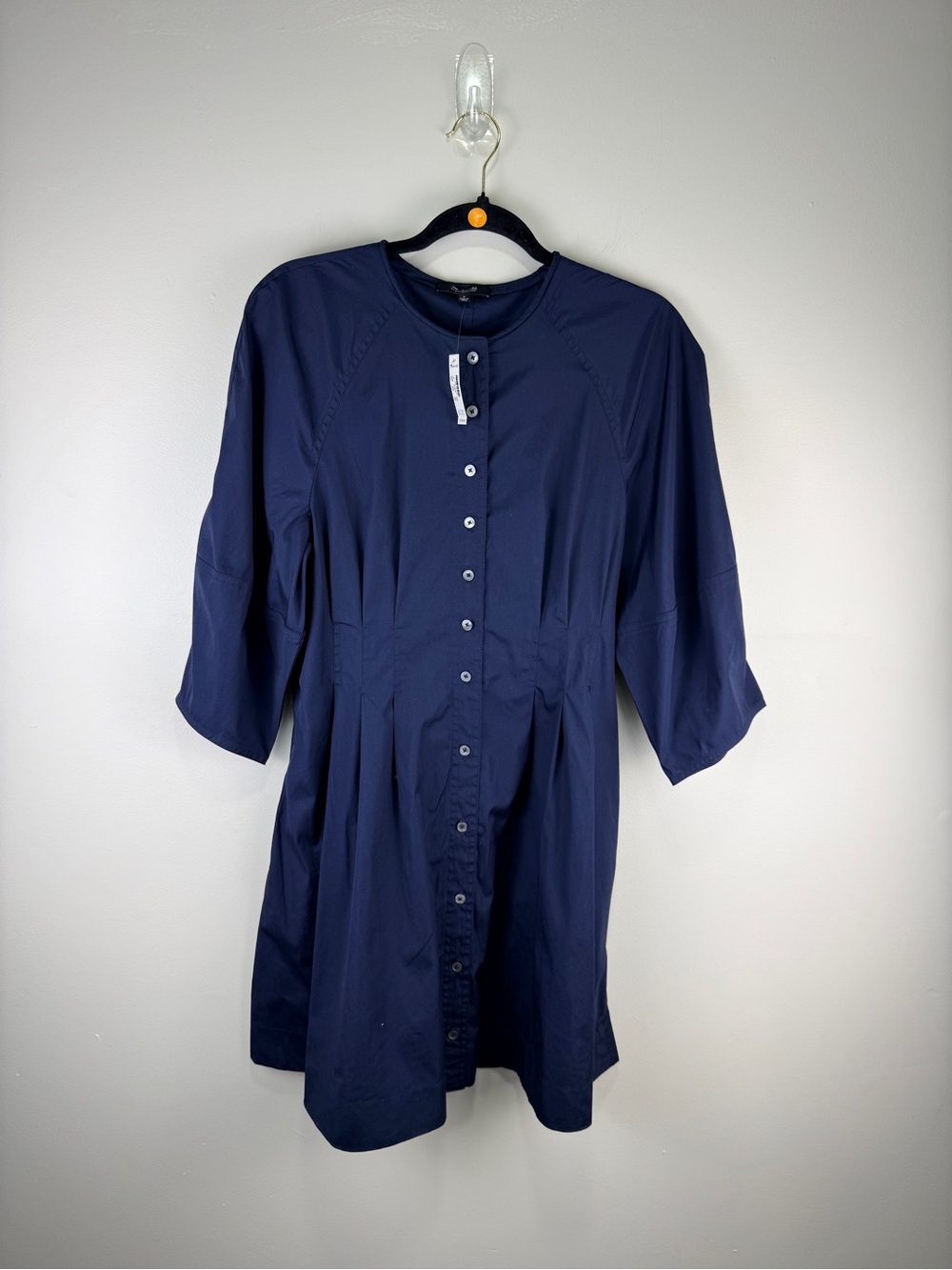 Madewell Navy Button-Front Tunic Dress